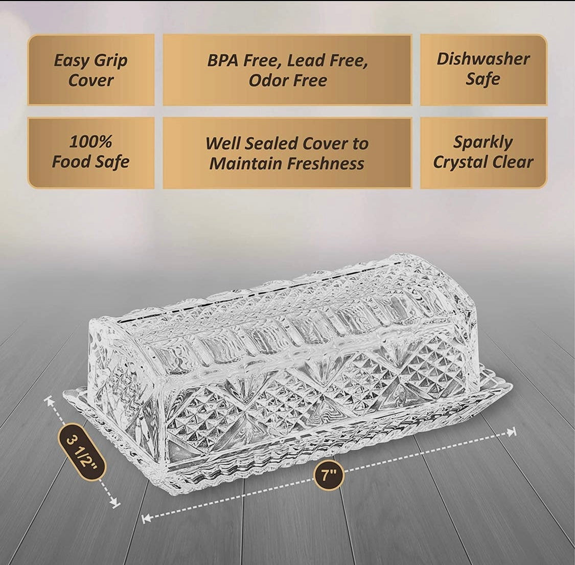 Crystal Covered Butter Dish
