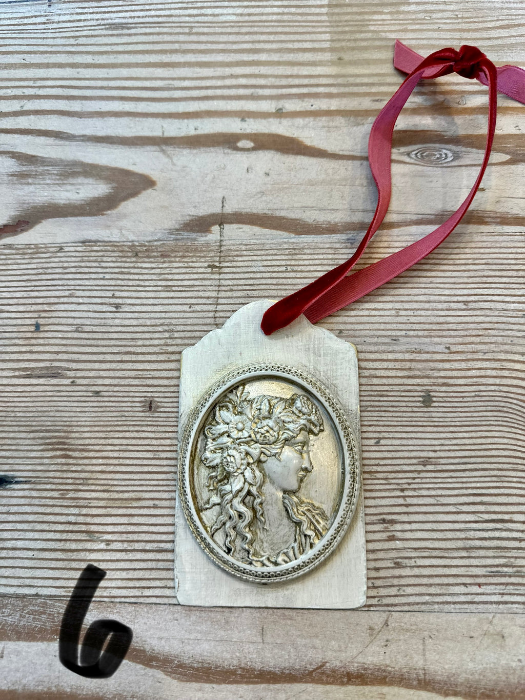 Handpainted Brass Appliqué Christmas Tag Ornaments