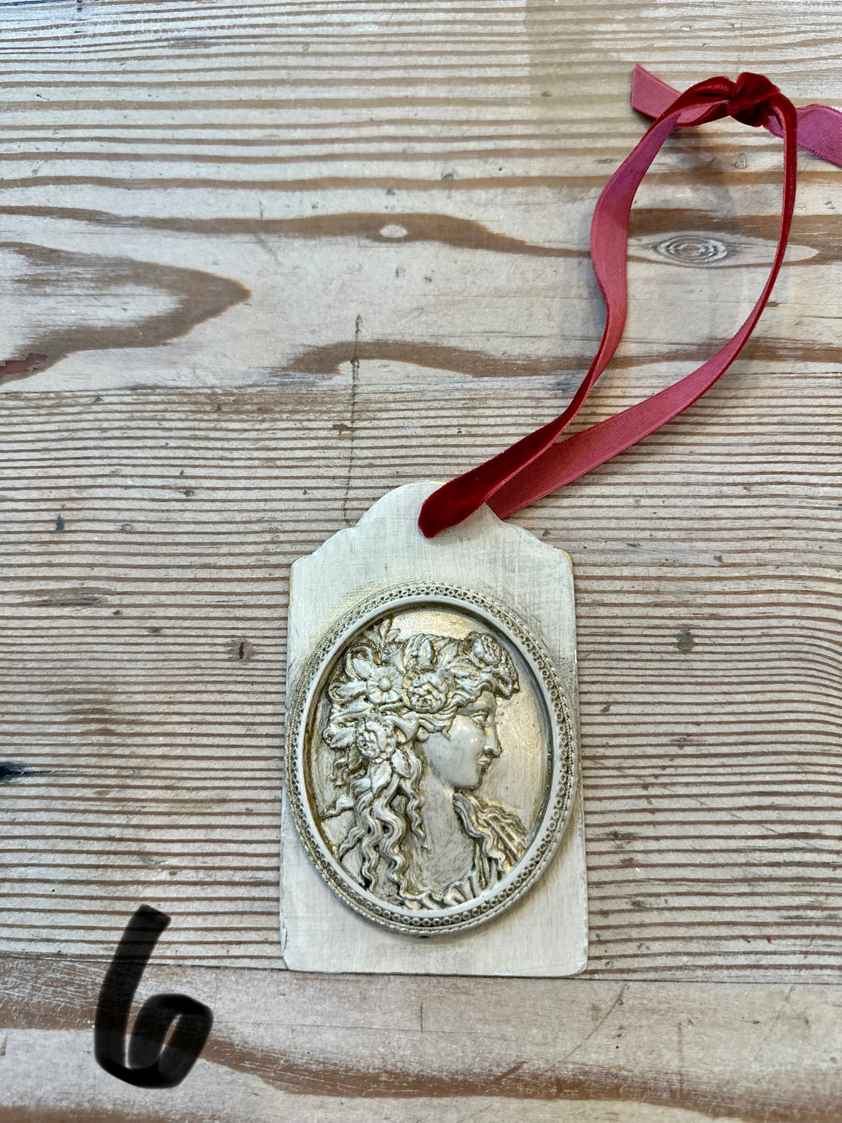 Handpainted Brass Appliqué Christmas Tag Ornaments