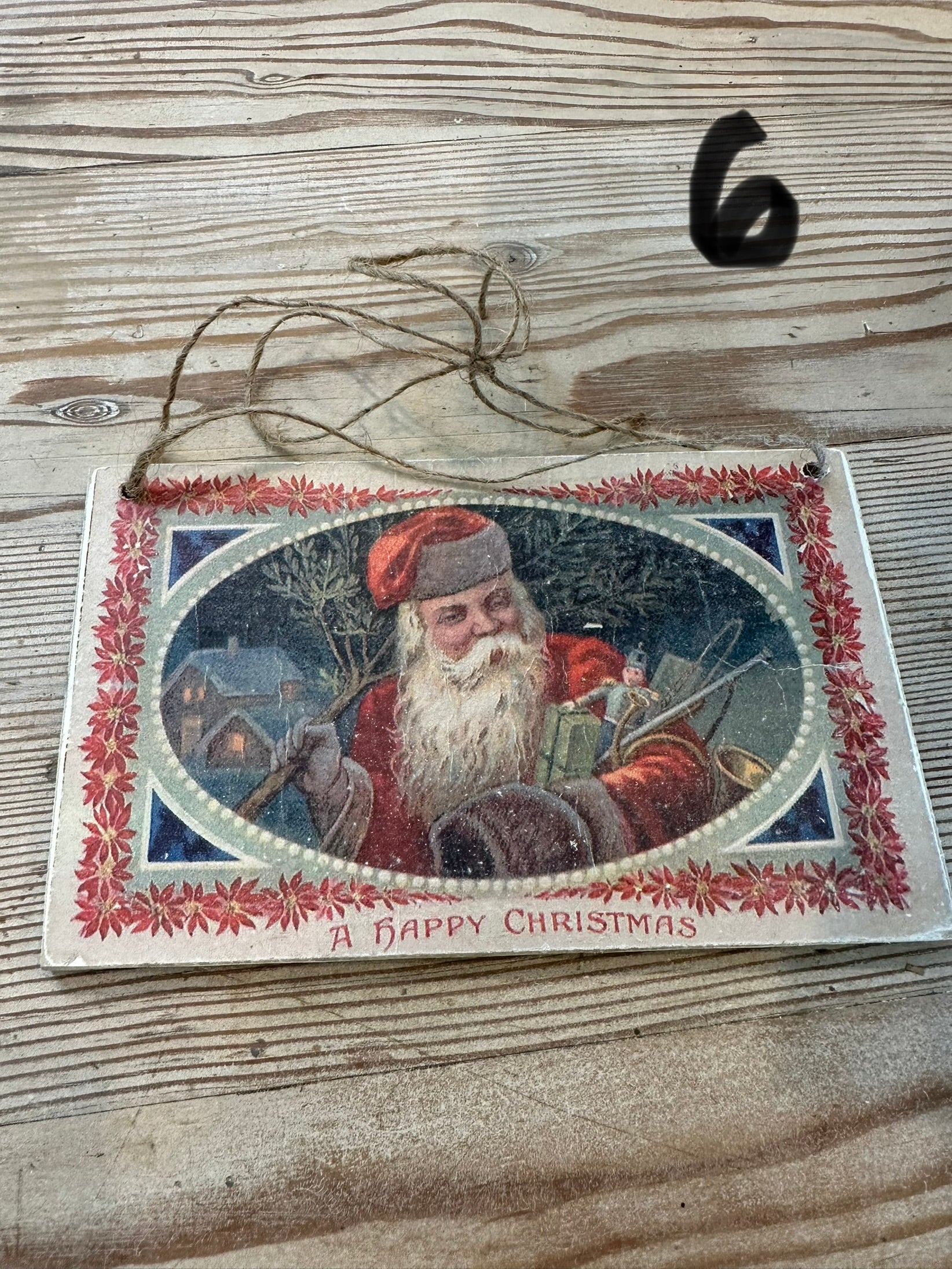 Santa Postcard Ornaments / Hangers