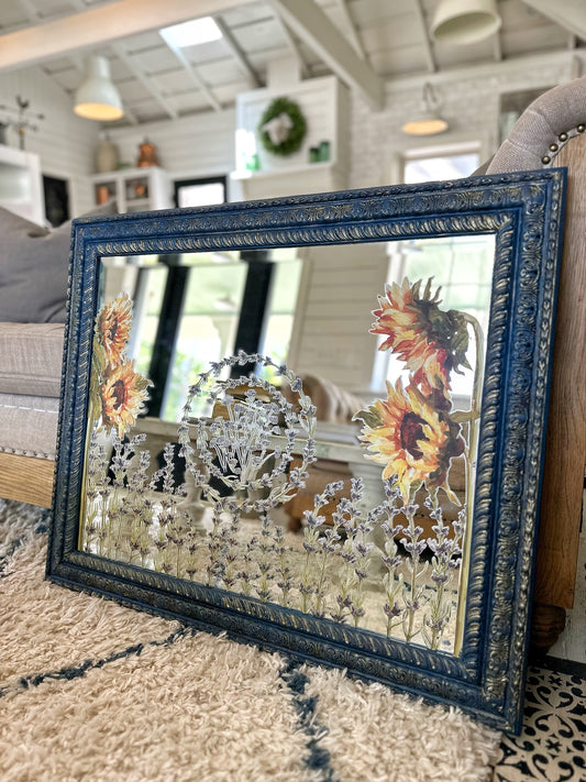 Painterly Floral Vintage Mirror