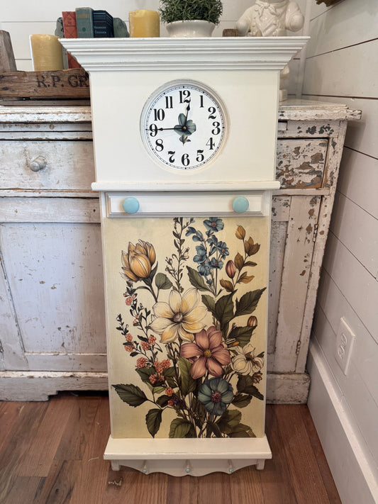 Floral Shaker Style Clock 42.5” tall