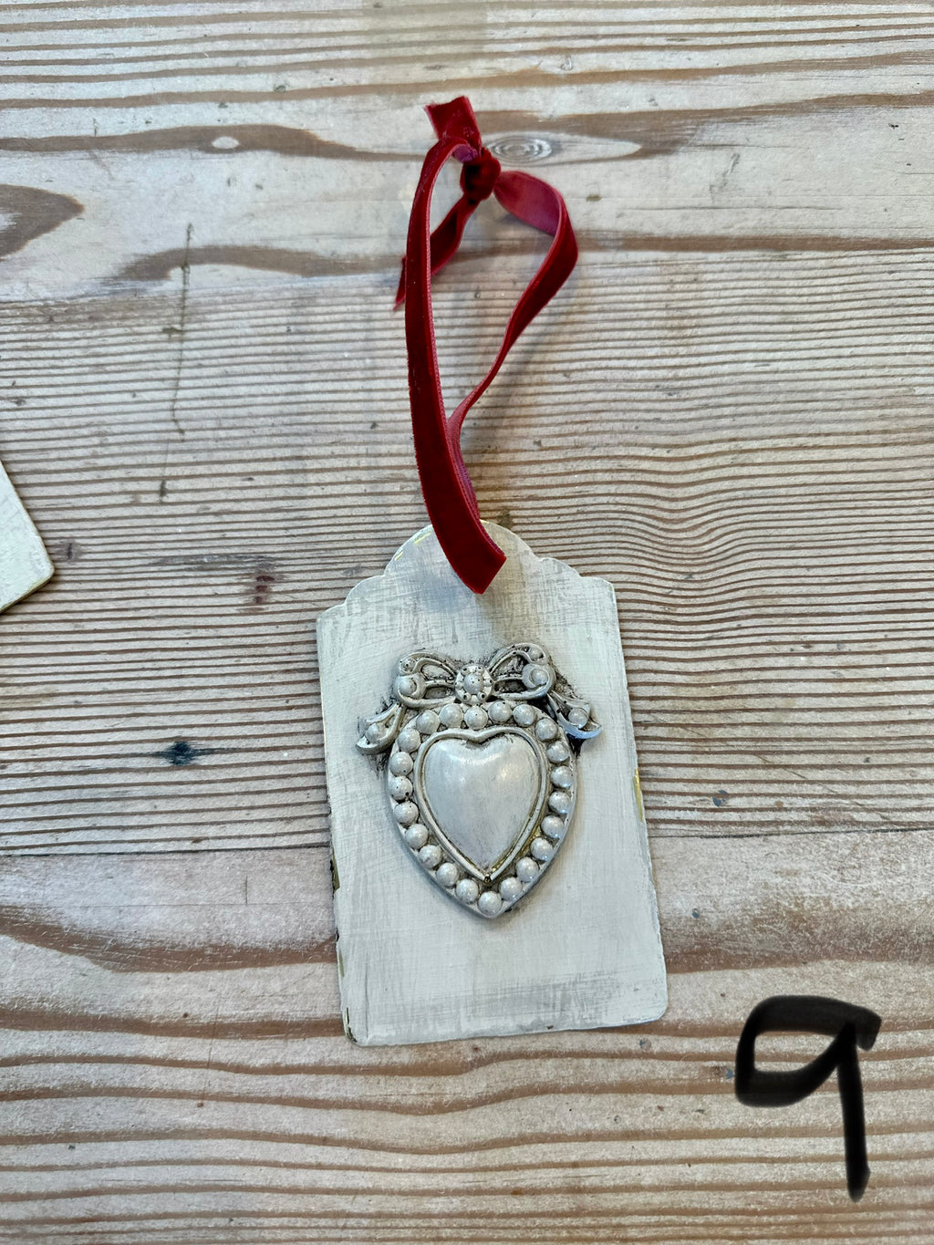 Handpainted Brass Appliqué Christmas Tag Ornaments