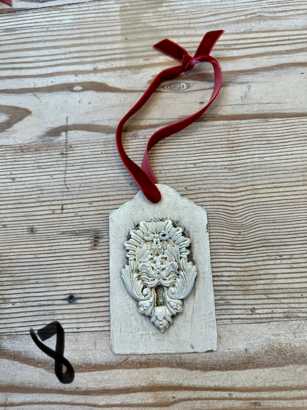 Handpainted Brass Appliqué Christmas Tag Ornaments