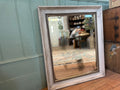 White & gold Mirror hand painted & aged