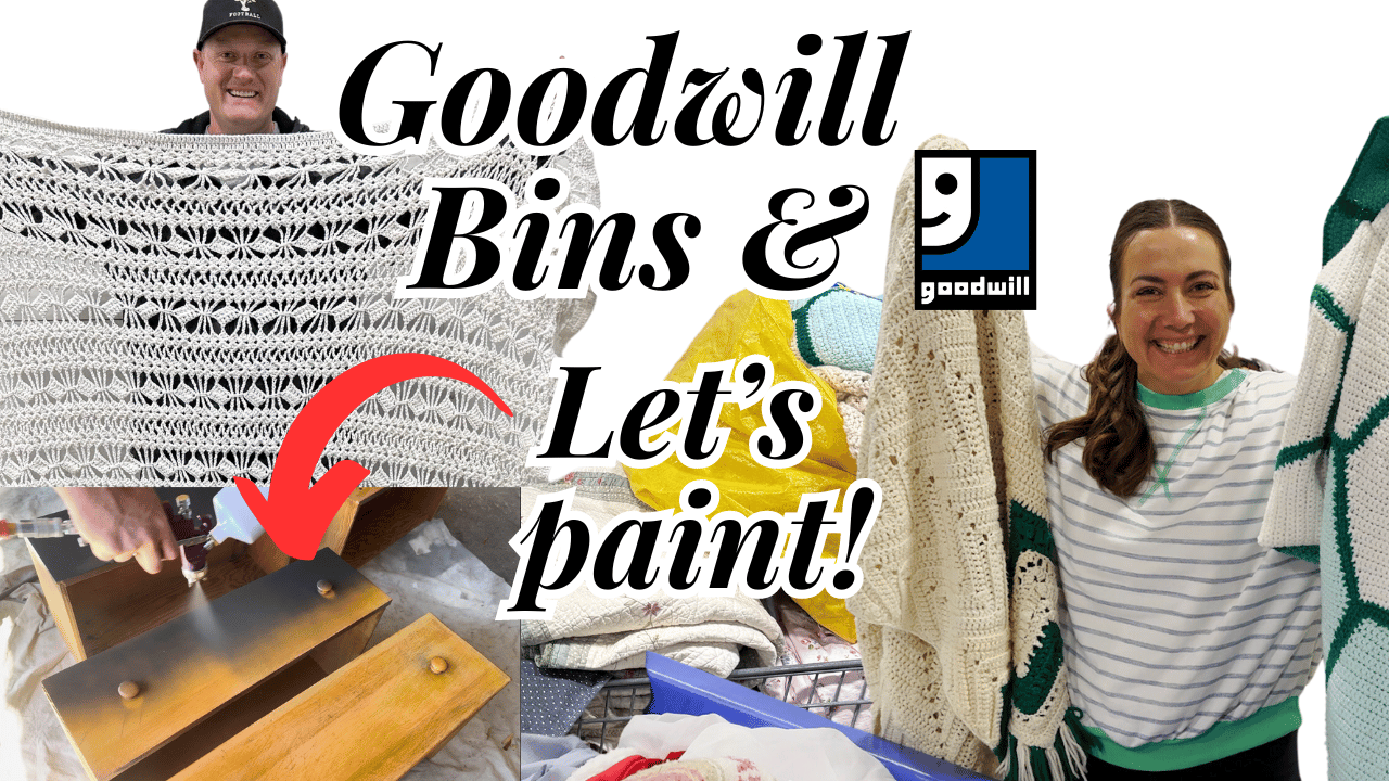 Load video: Thrift with us at the Goodwill Bins - Thrifting for Resell and Lets Paint a thrifted Dresser!