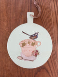 Hand Painted Round Cutting Board - 12”