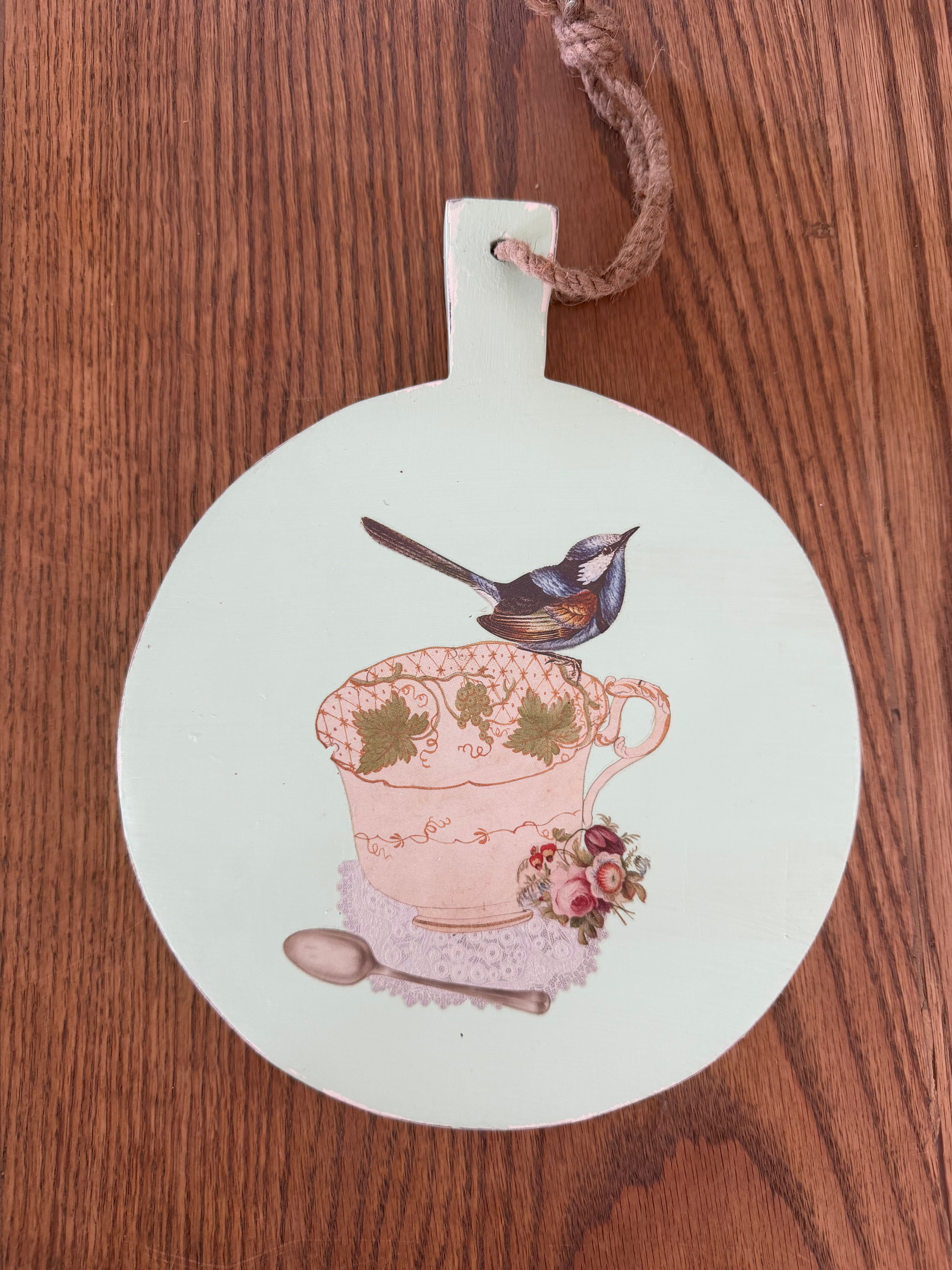 Hand Painted Round Cutting Board - 12”