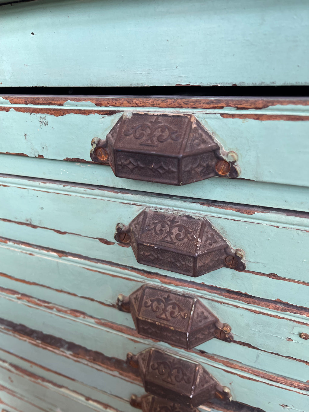 Antique Printer Tray Cabinet