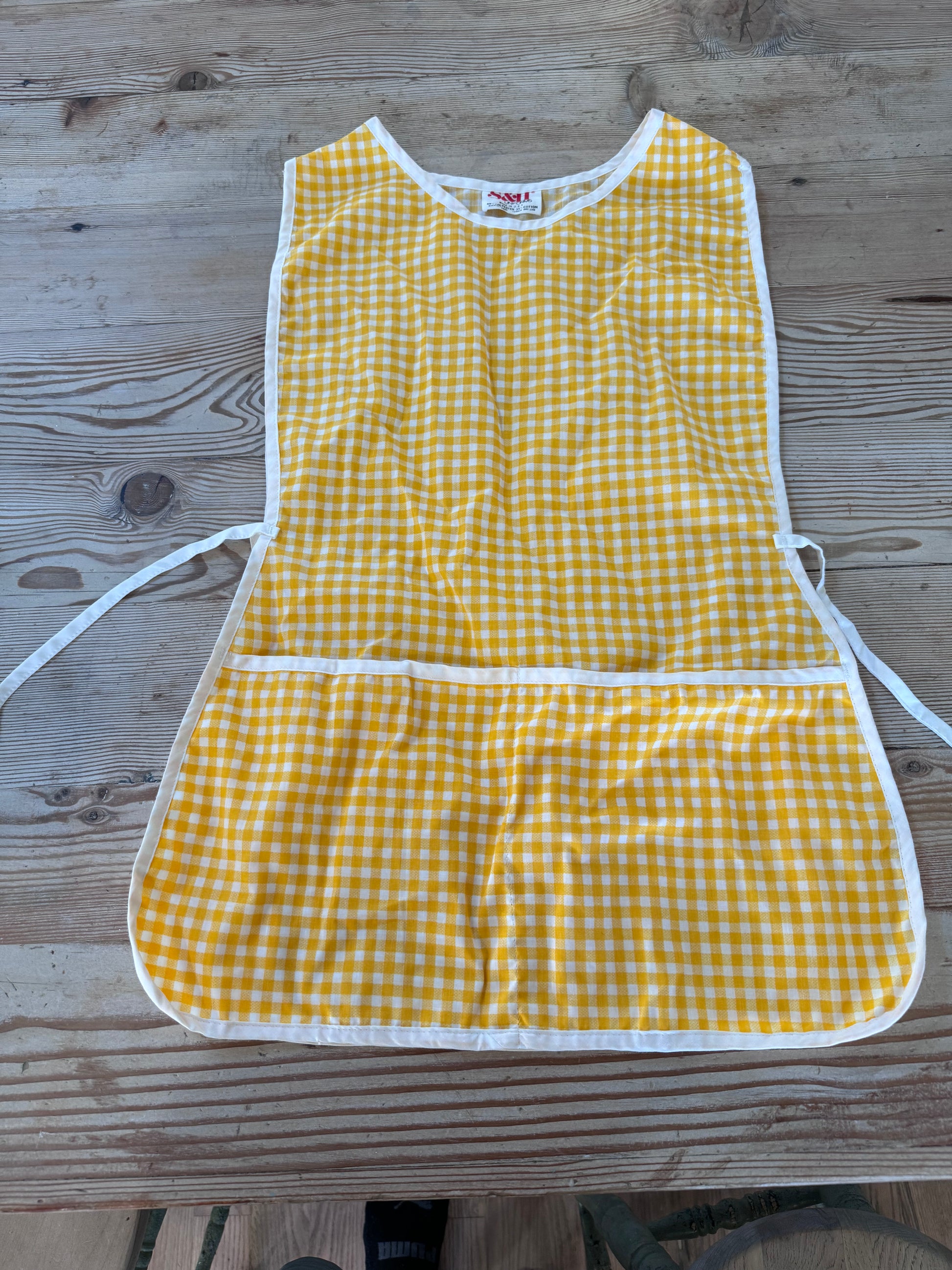 Vintage Yellow checkered apron s&h uniforms Jami Ray Vintage