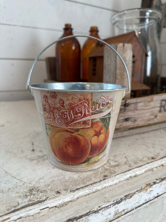 Cottage Style Small Metal Bucket