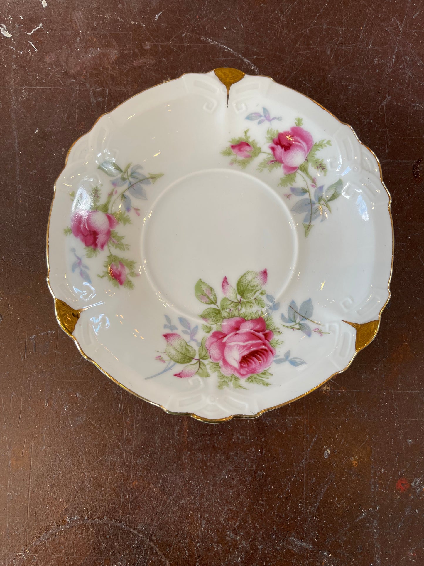 Lefton Rose saucer