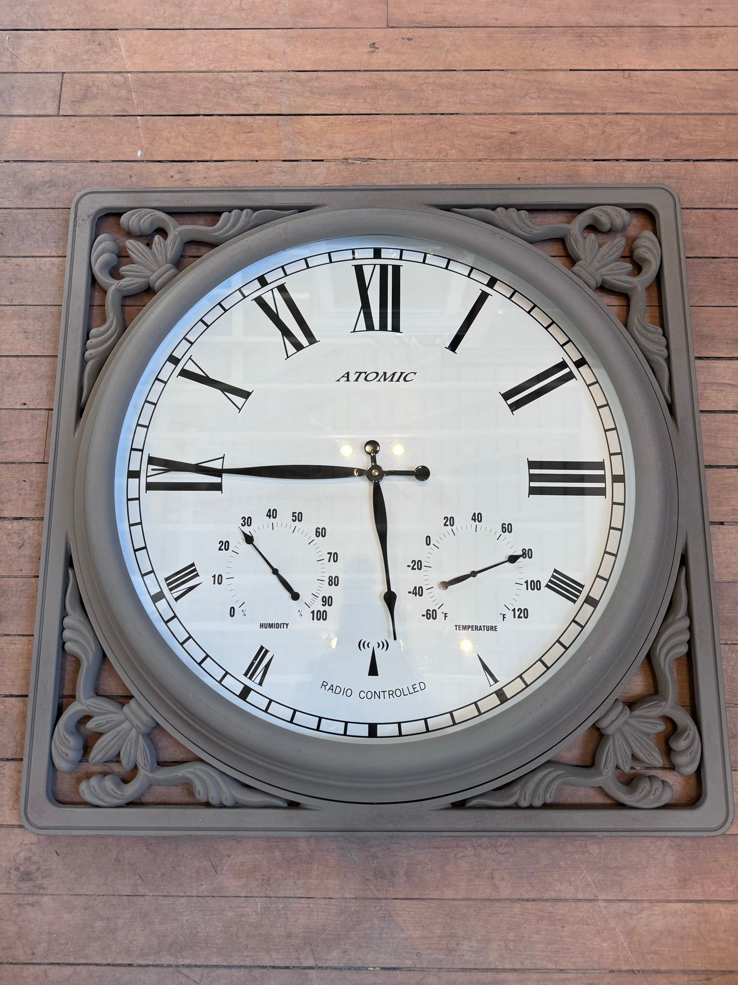 Oversized Cast Metal Clock hand painted