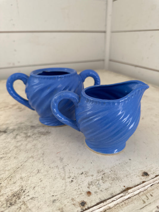 Japanese Blue Creamer and Sugar Dish sold individually