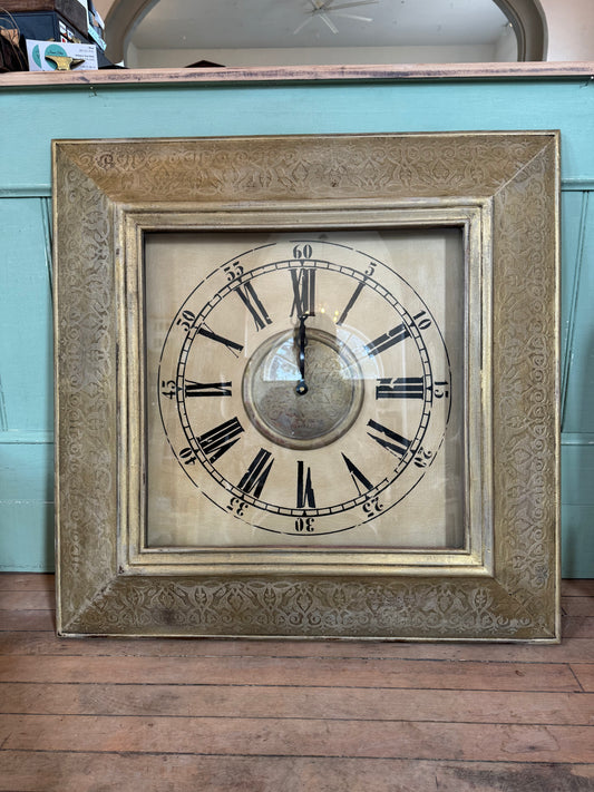 Oversized Square Clock handpainted