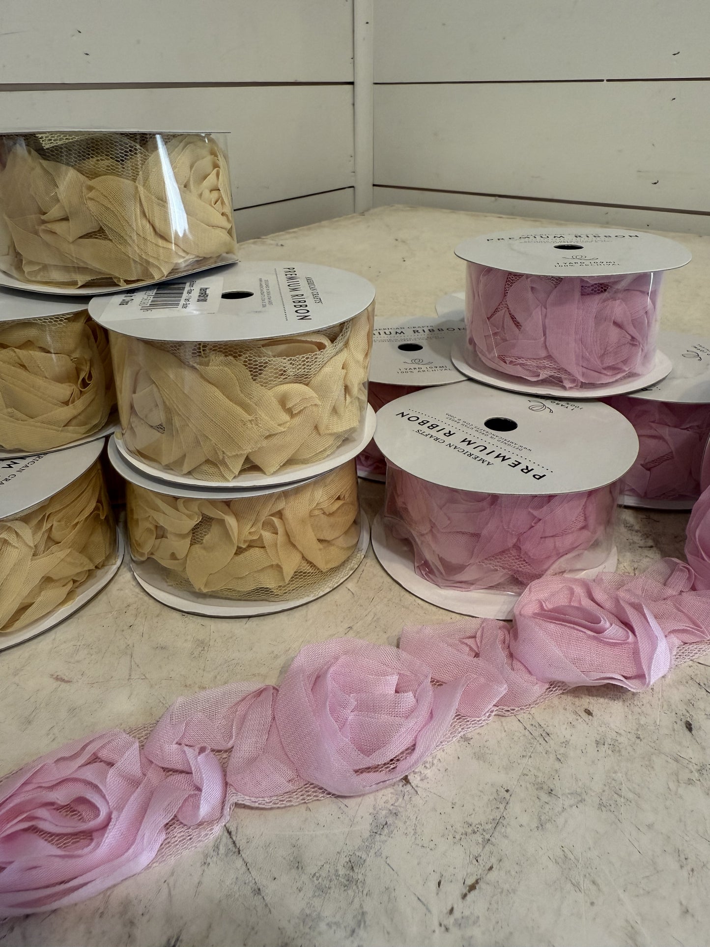 Rose Ribbon - sold in 1 yard spools- American Crafts archival