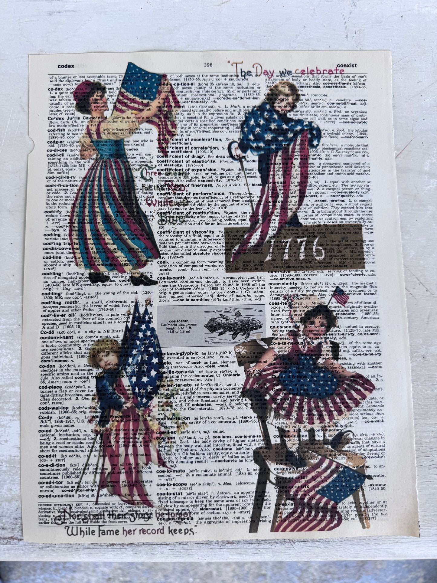 4 Patriotic postcard Dictionary Page