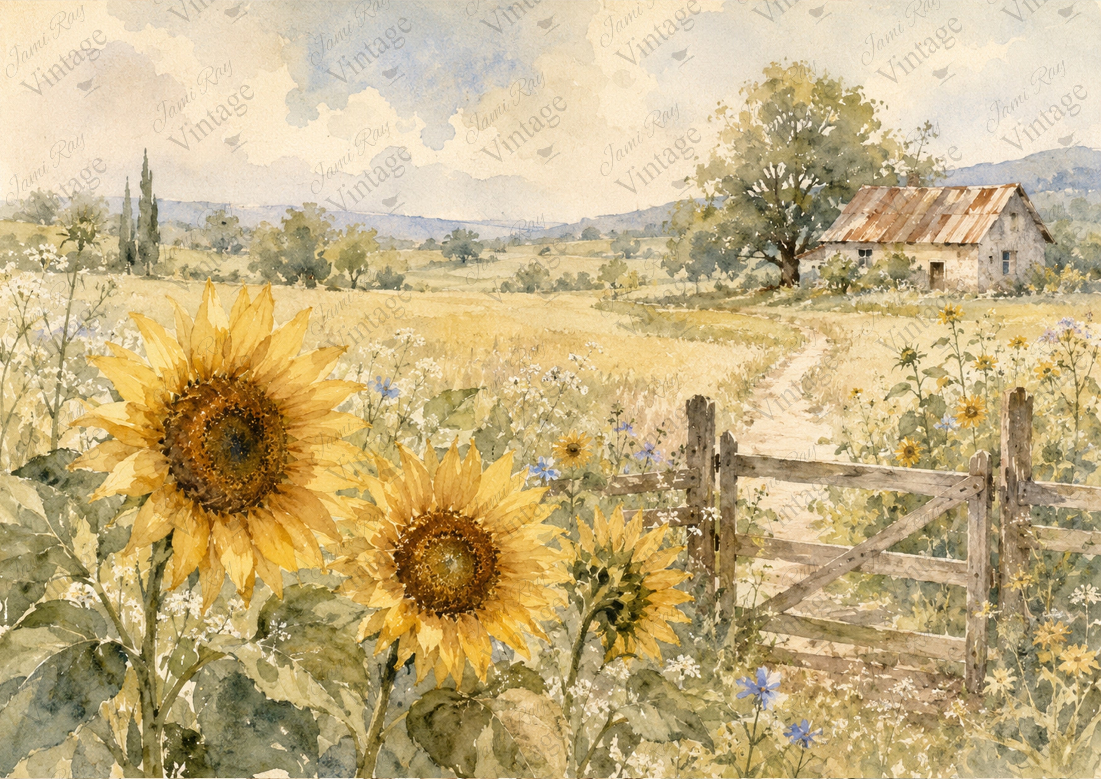 Sunflower Pastoral | JRV A4 Rice Paper