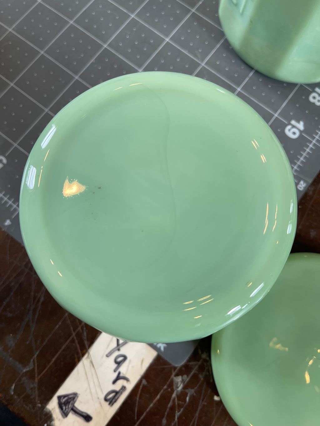 Jadeite Glass Salt Cellar With Lid