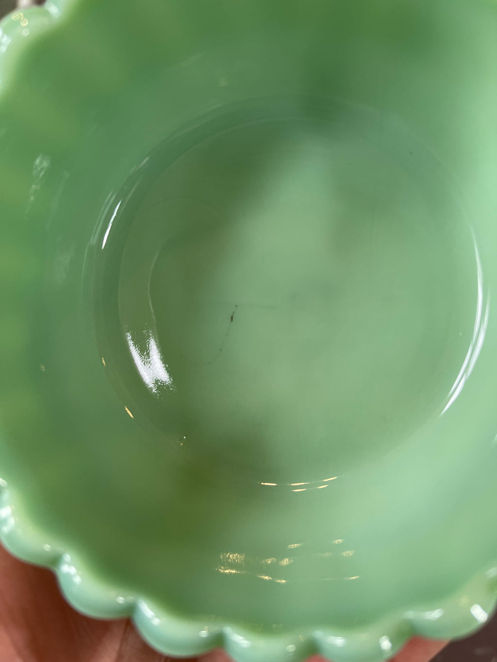 Jadeite Glass Salt Cellar With Lid