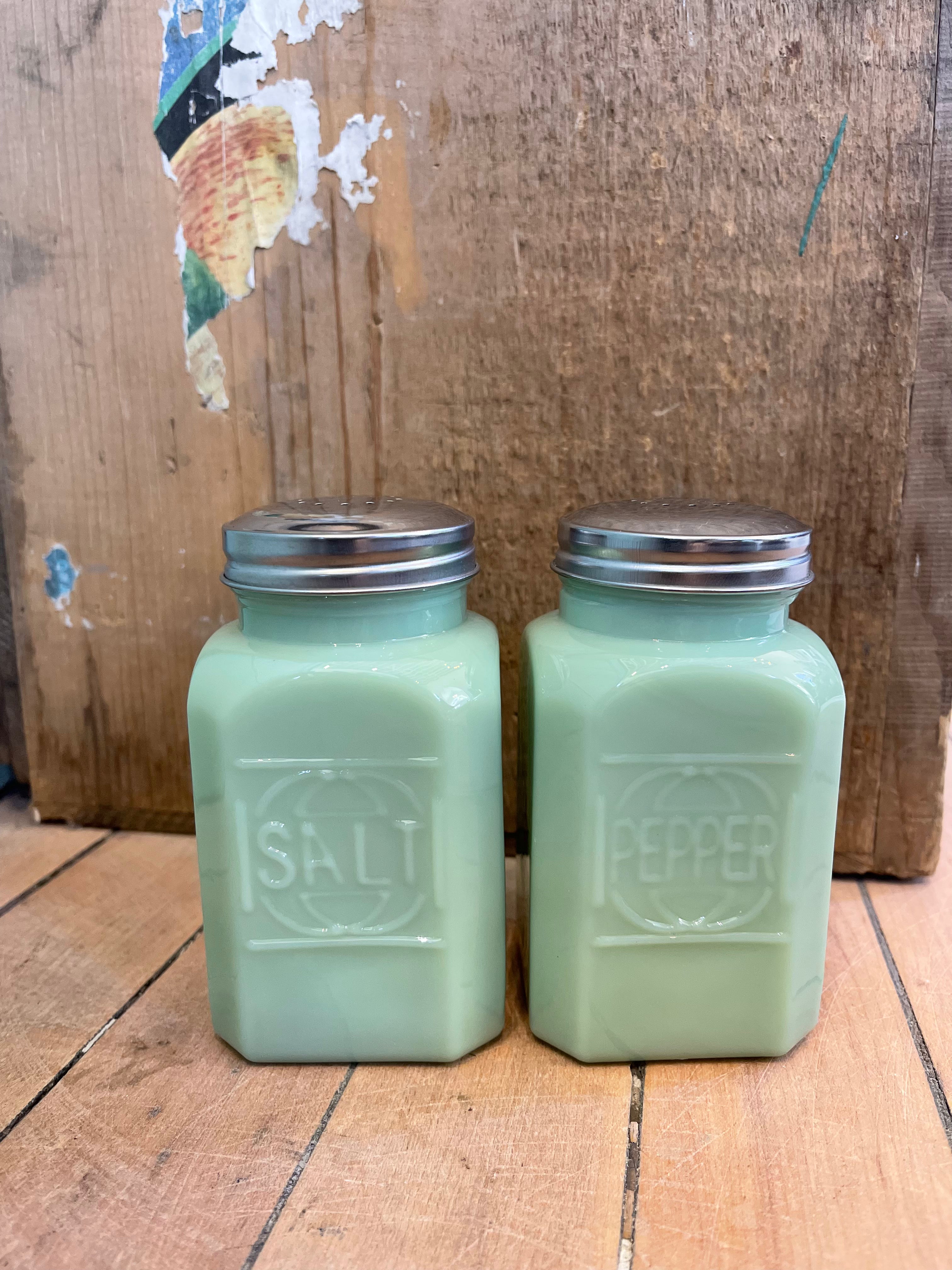 Jadeite Glass Oversized Salt & Pepper Shaker