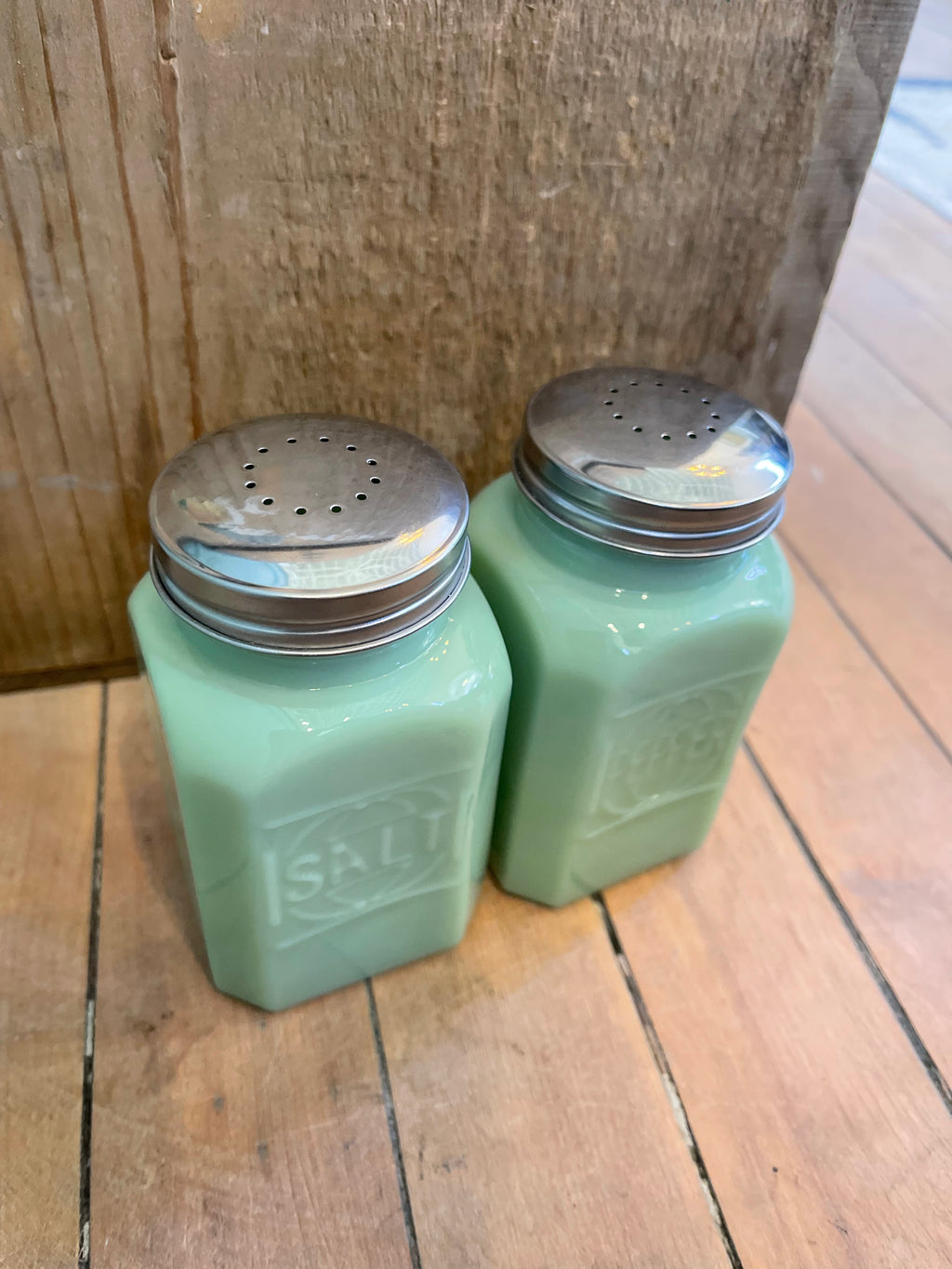 Jadeite Glass Oversized Salt & Pepper Shaker