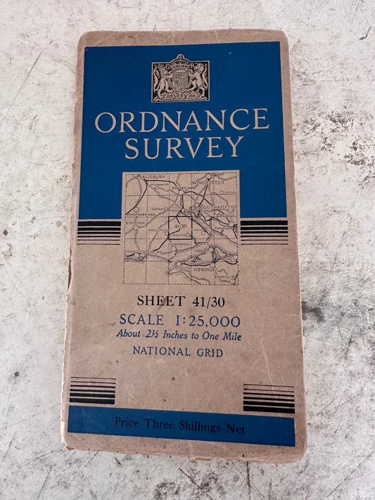 Ordinance Survey sheet 41/30 printed on Canvas Paper
