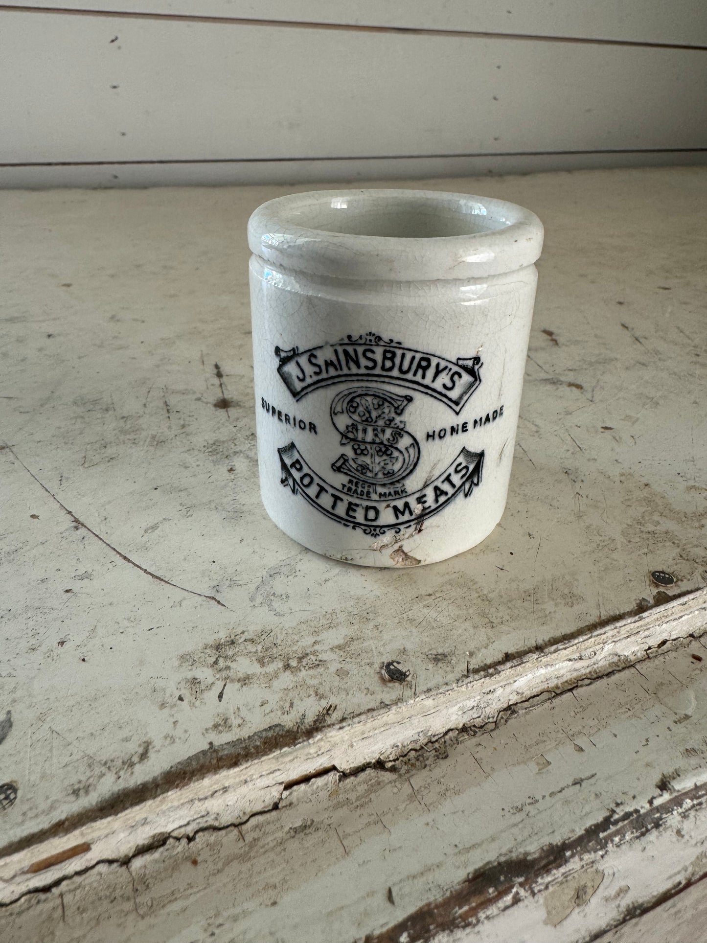 Victorian Antique English Advertising Pot – J. Sainsbury’s Potted Meats - sold individually