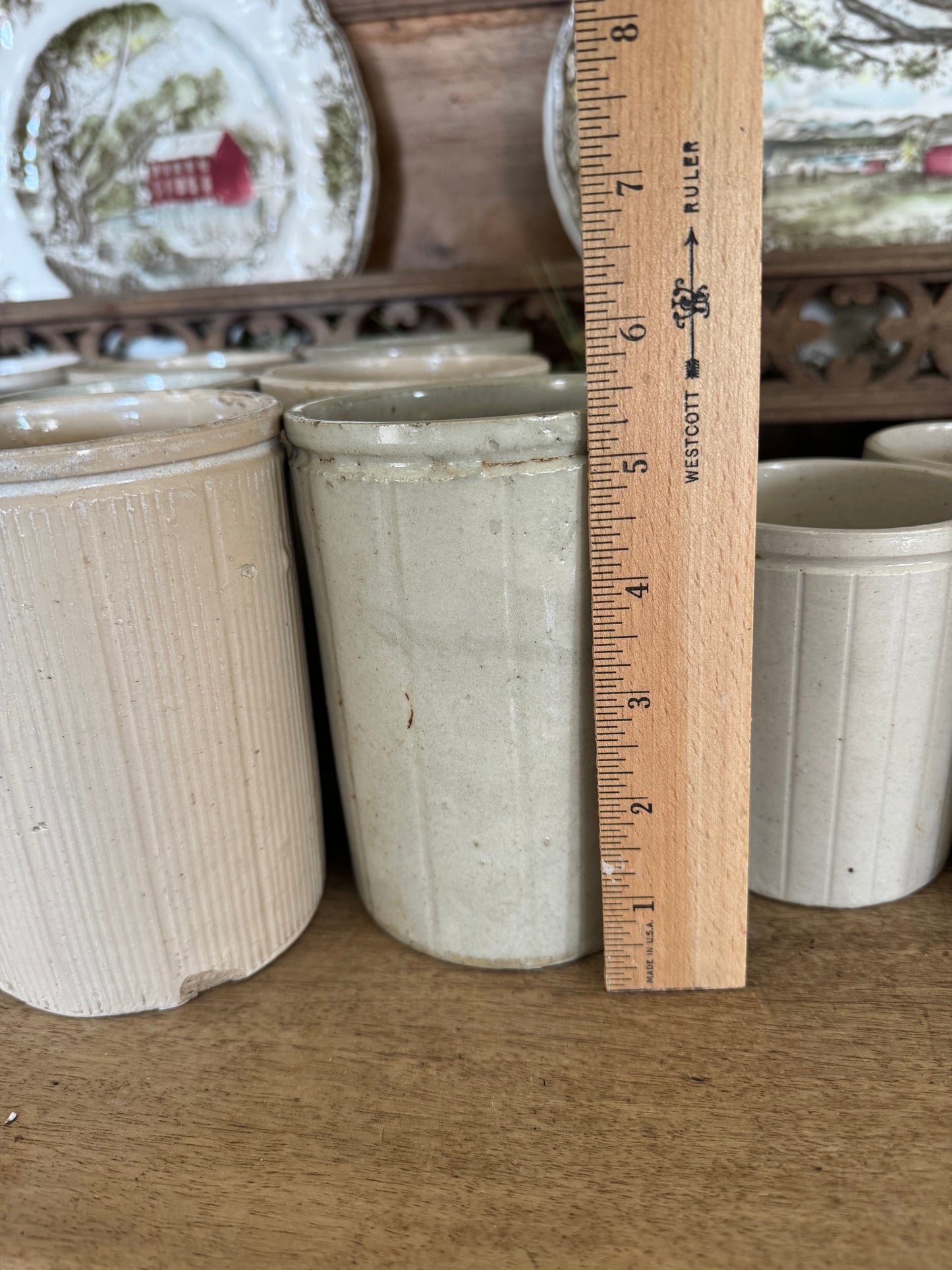 Antique English Stoneware Preserves Jars Sold Individually Crock - jam pot - marmalade pot