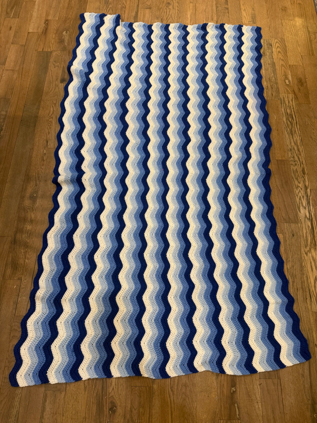 White and blue Afghan