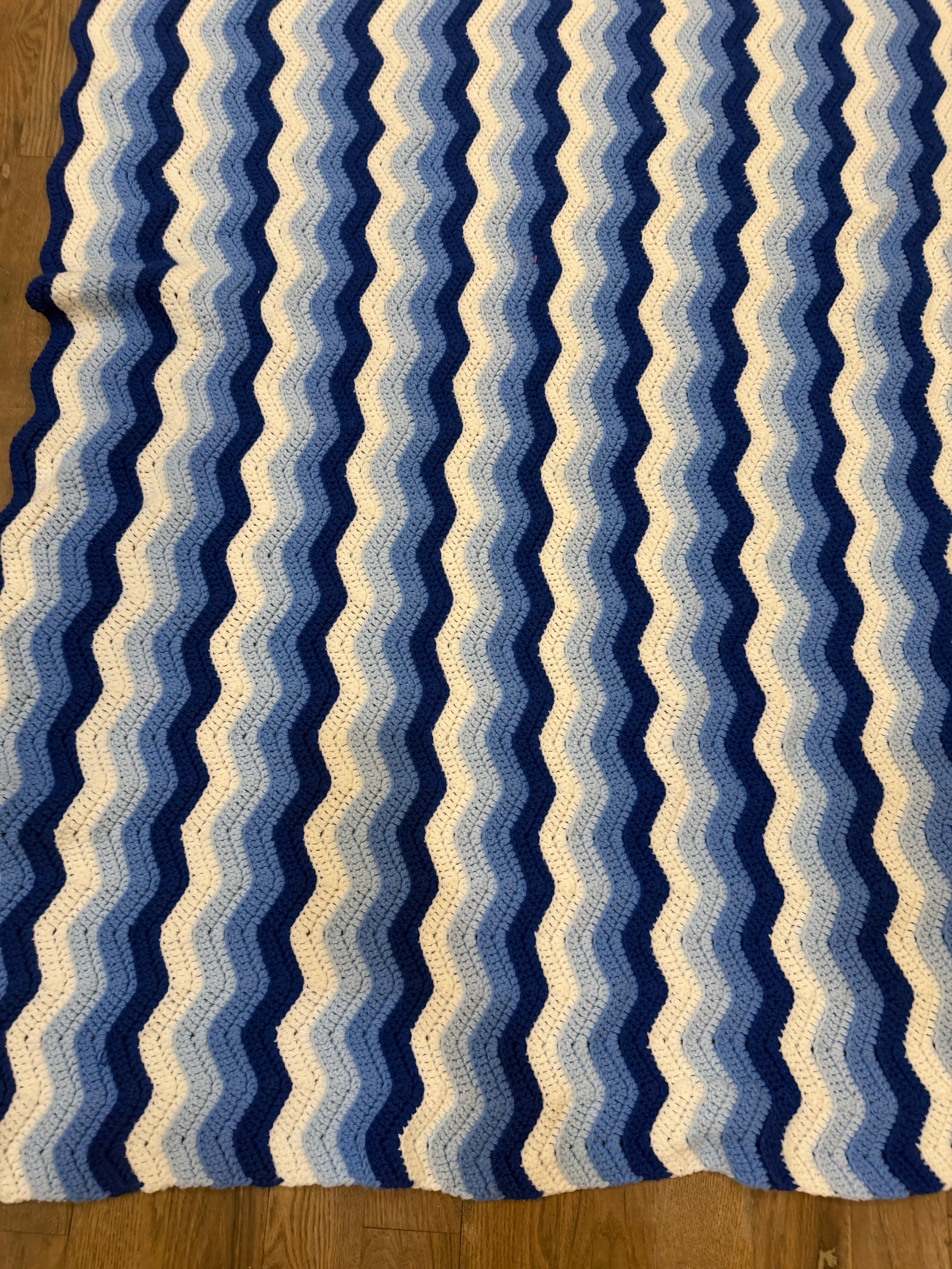 White and blue Afghan