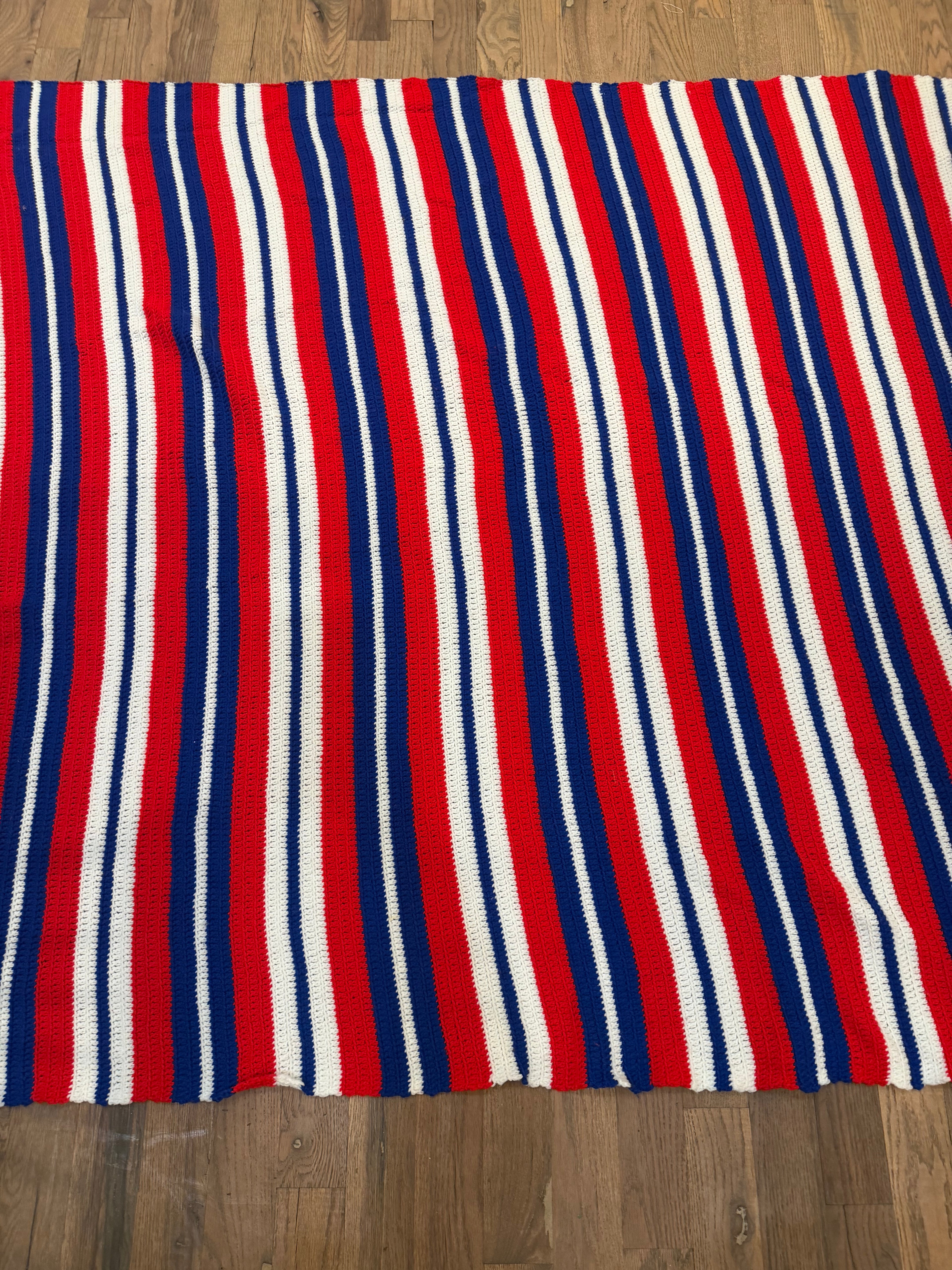 Red white and blue Afghan