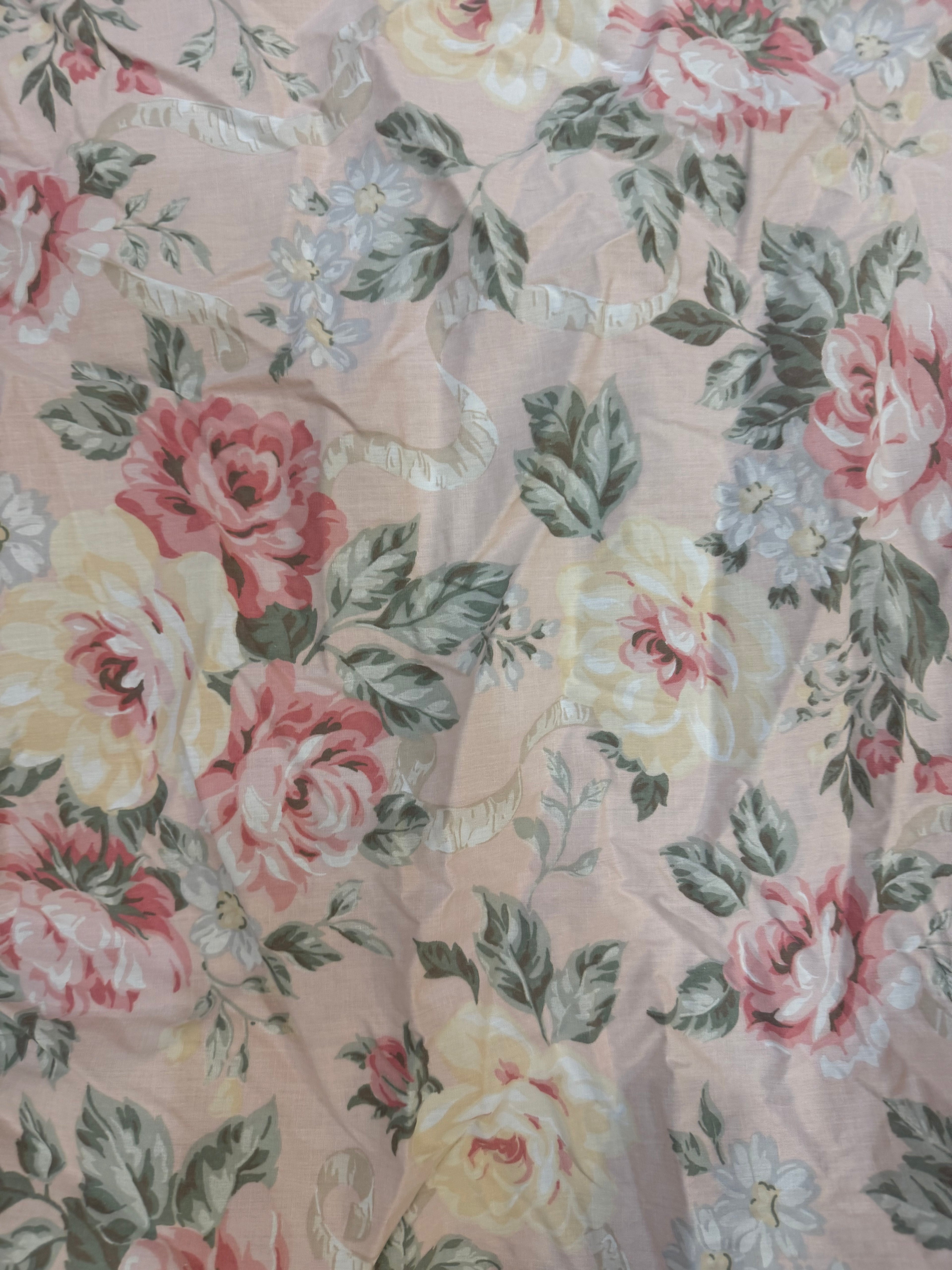 Vintage floral flat sheet full size