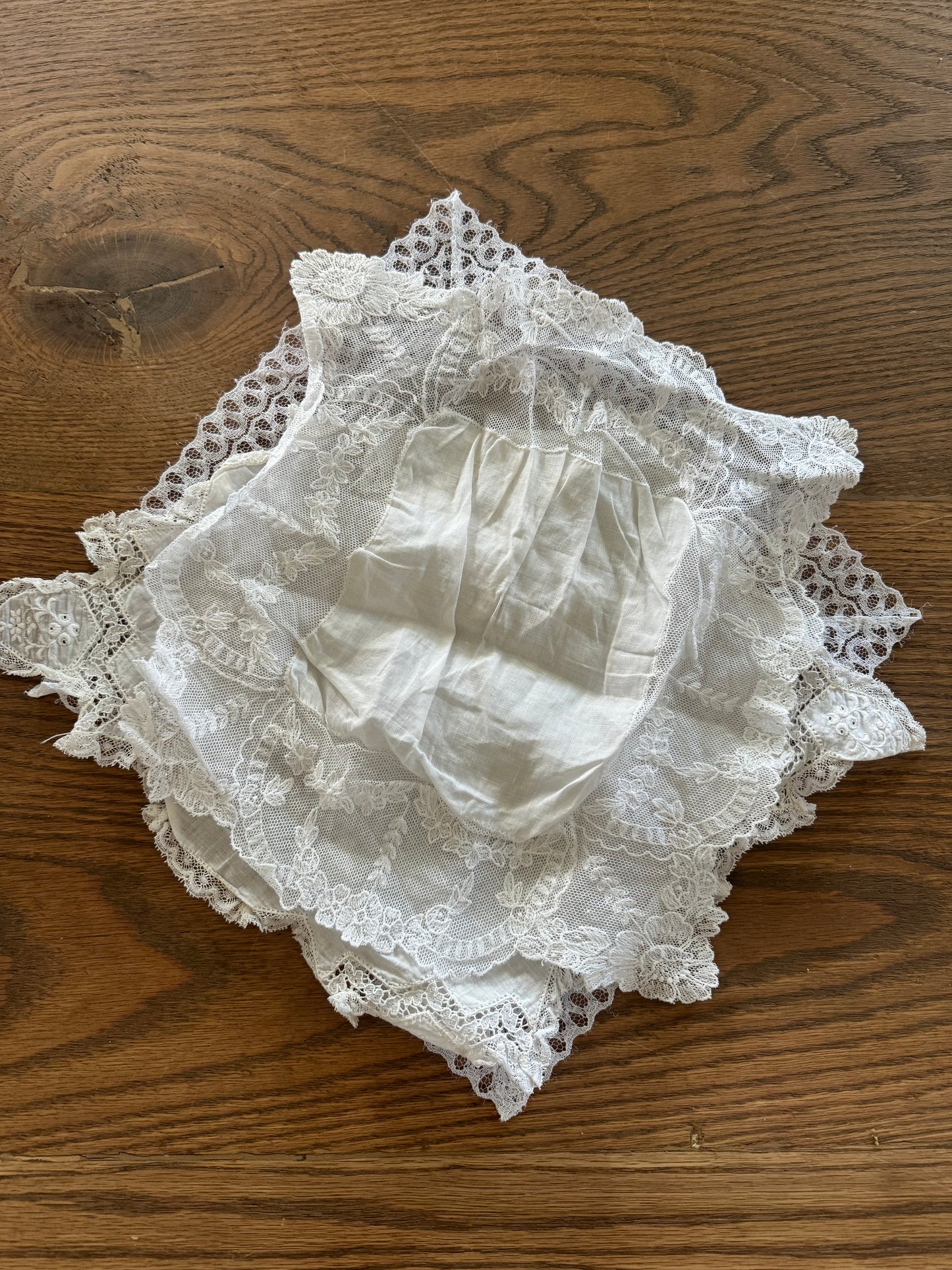 Three Antique Hankies with ribbon