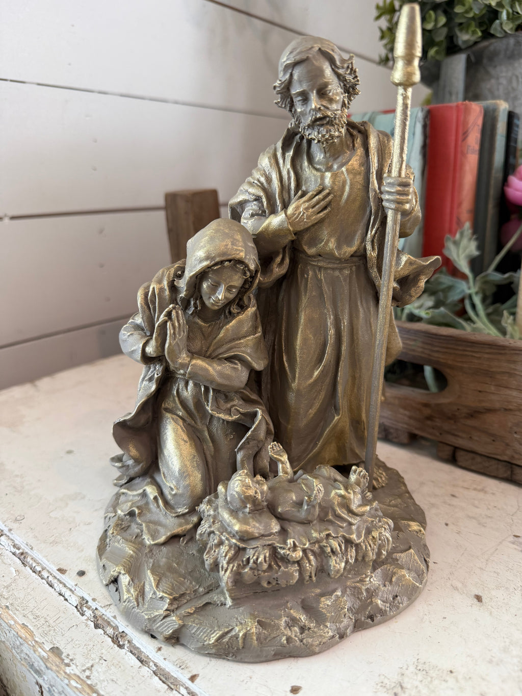 Vintage Resin Holy Family Hand Painted