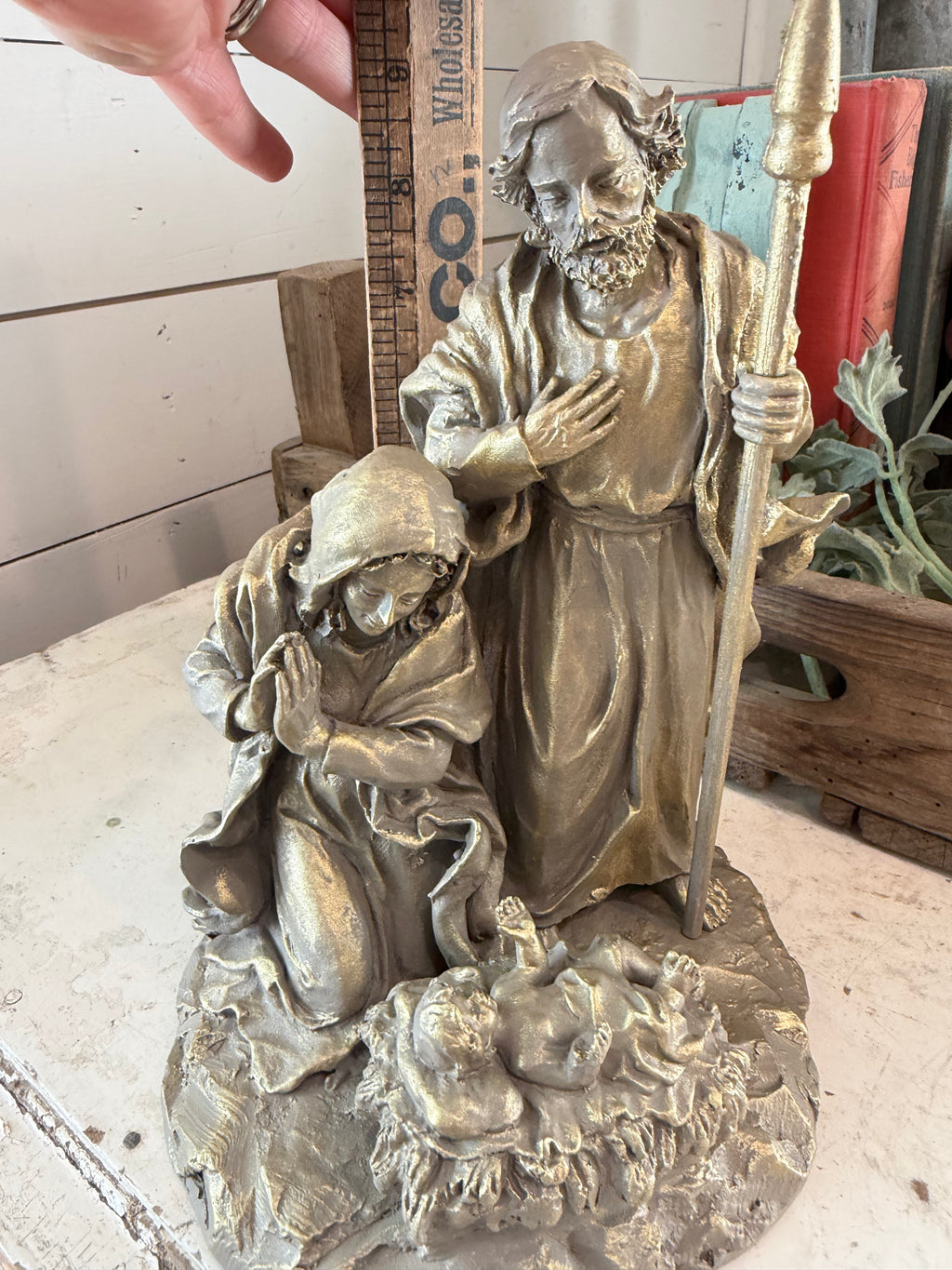 Vintage Resin Holy Family Hand Painted