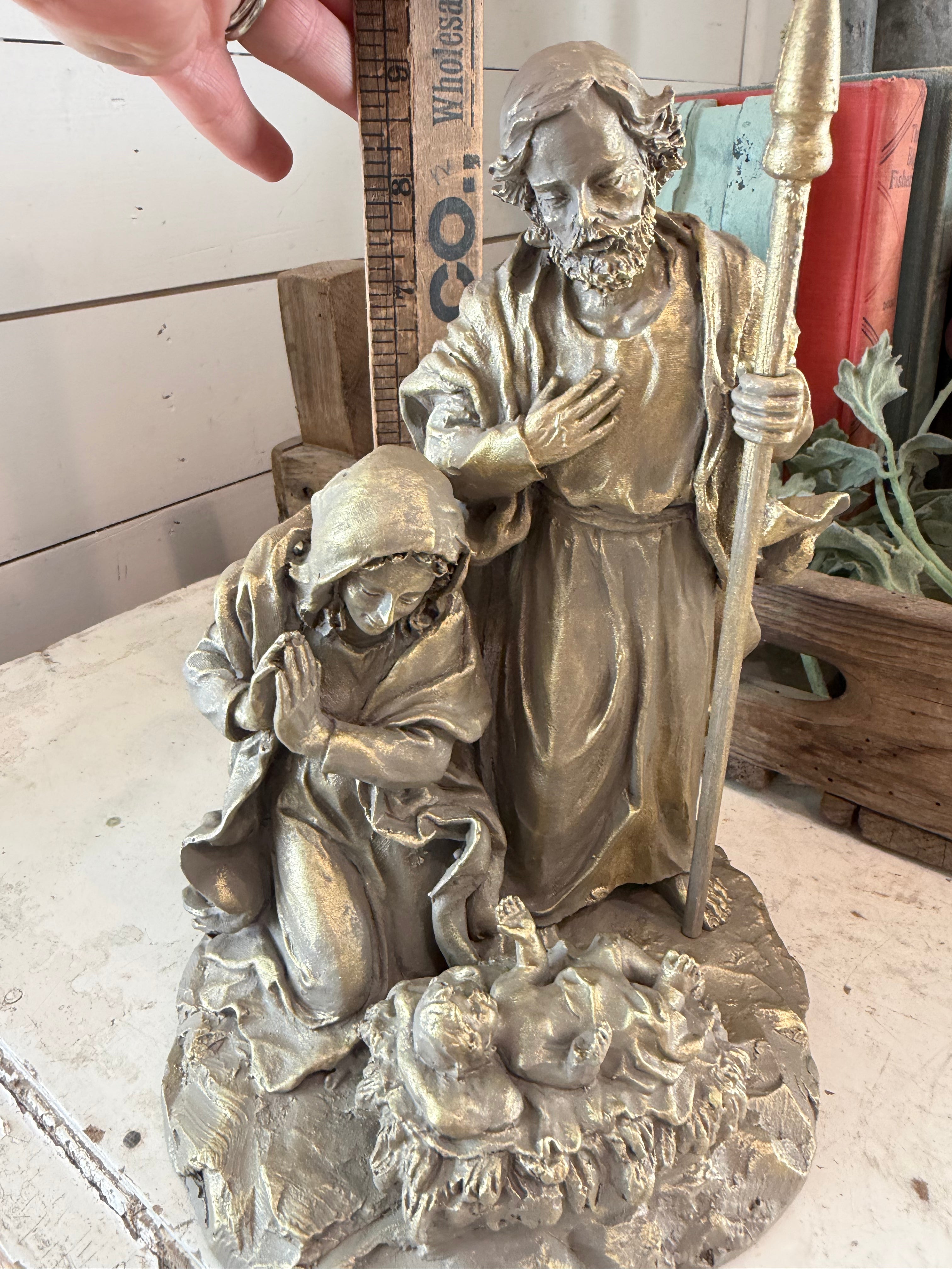 Vintage Resin Holy Family Hand Painted