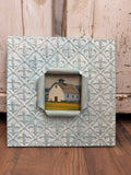 Fleur De Lis Metal frame with barn art