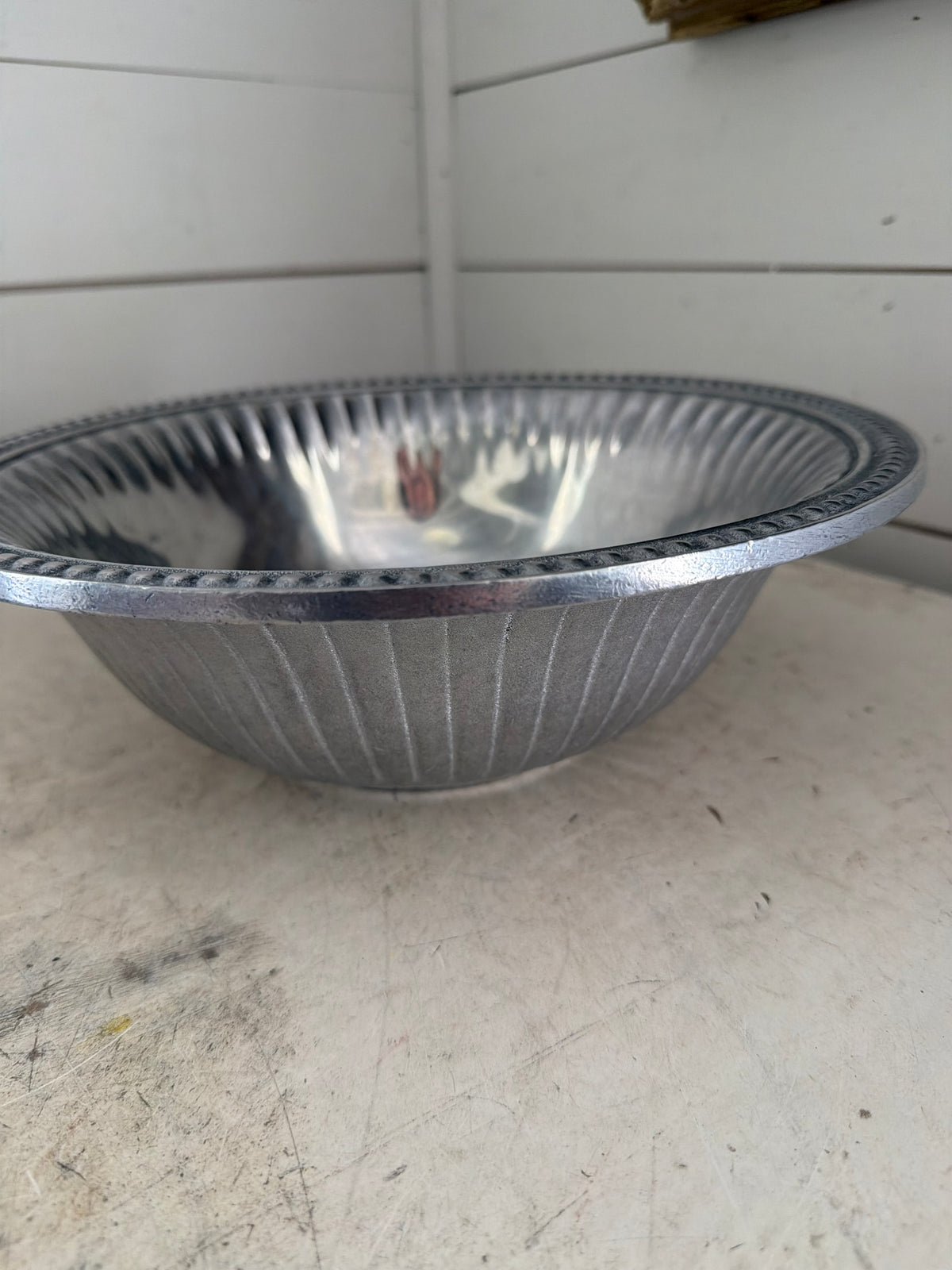 WILTON ARMETALE Pewter FLUTES And PEARLS Large Bowl