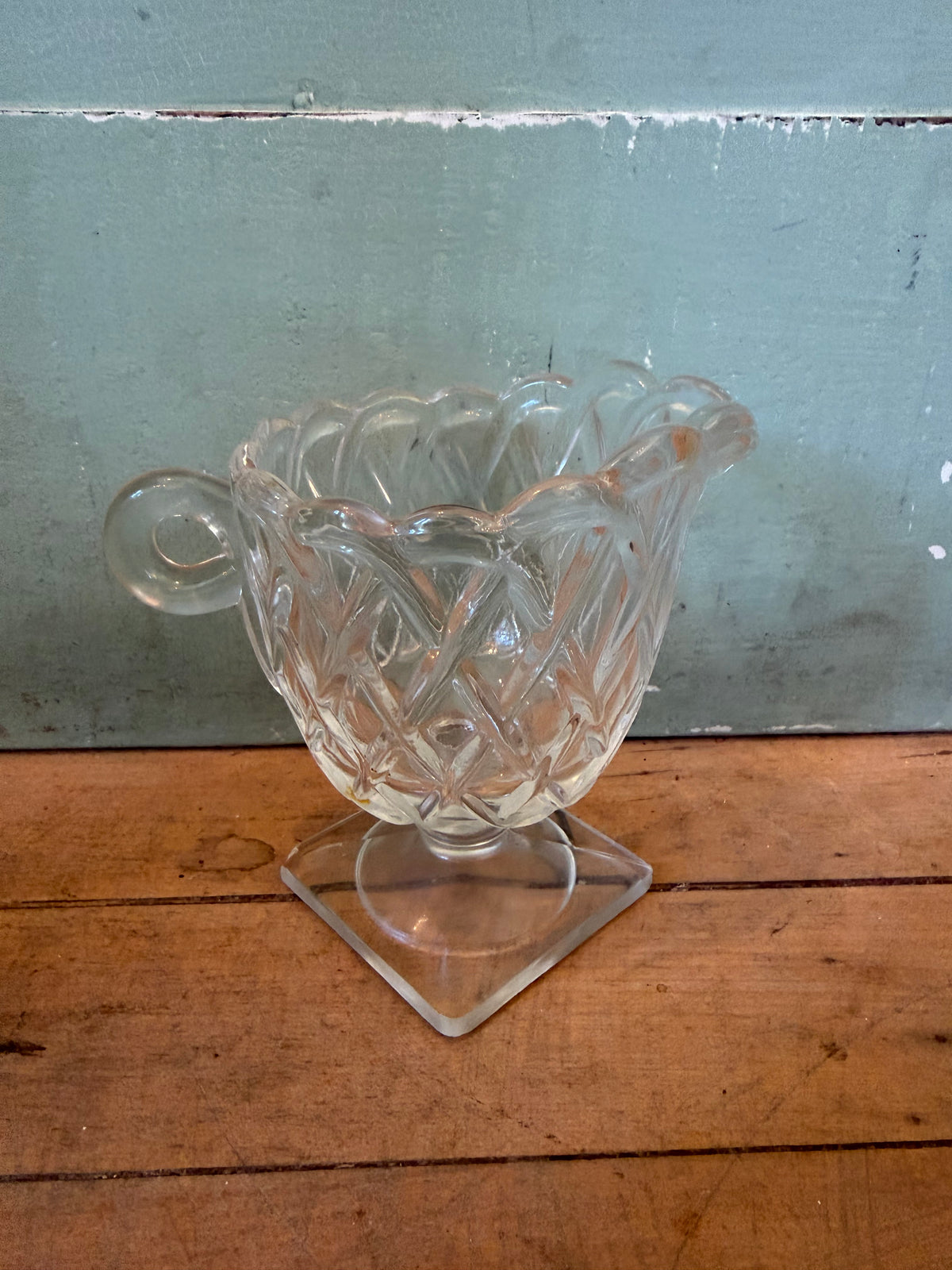 Vintage Creamer Indiana Clear Glass Pressed Glass Pretzel