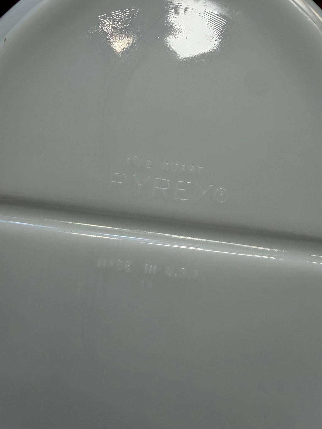 vintage Pyrex Town & Country 1.5-quart divided oval casserole dish & clear glass lid