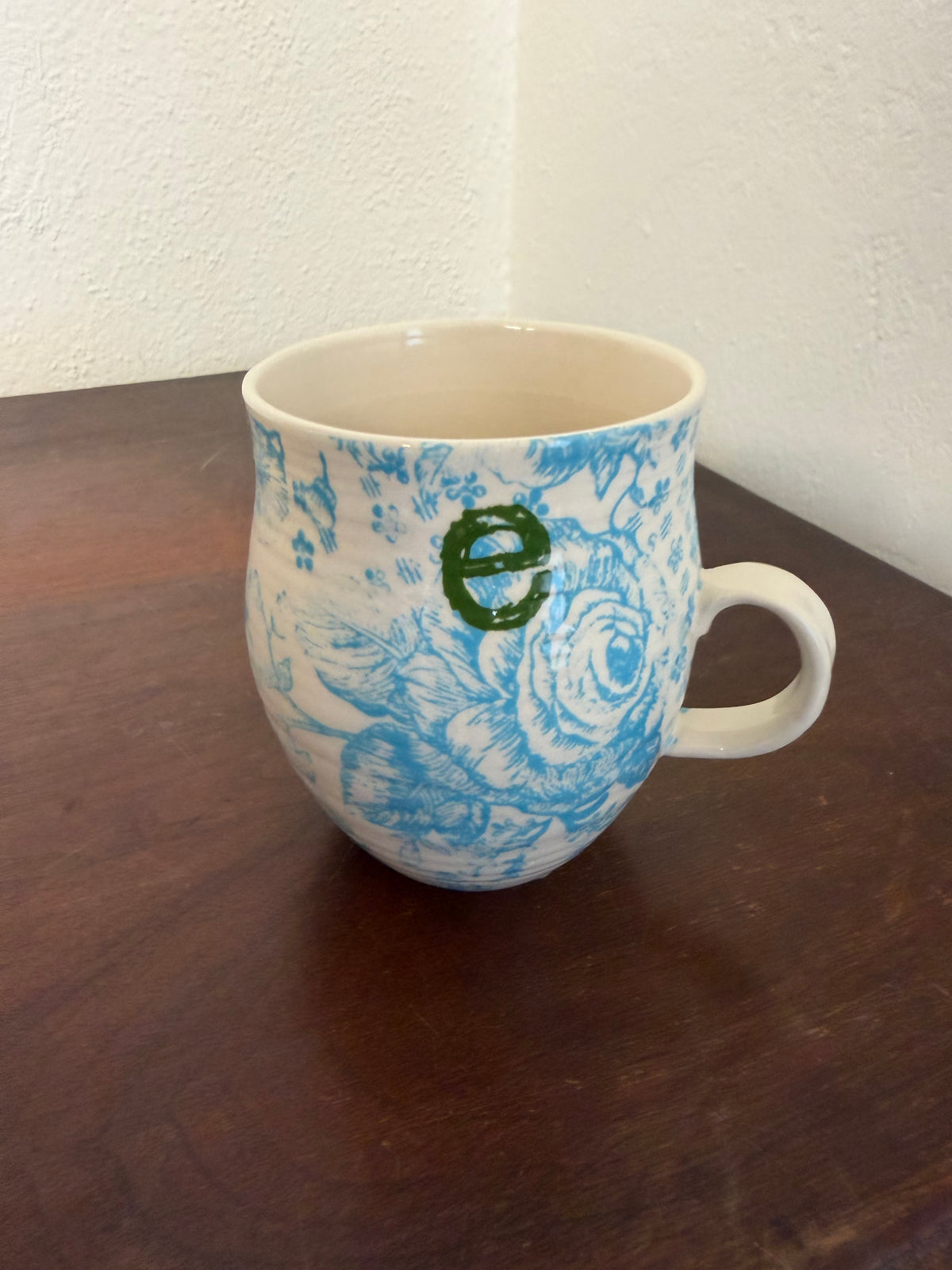 Anthropologie Homegrown Monogram Mug lettter “e”