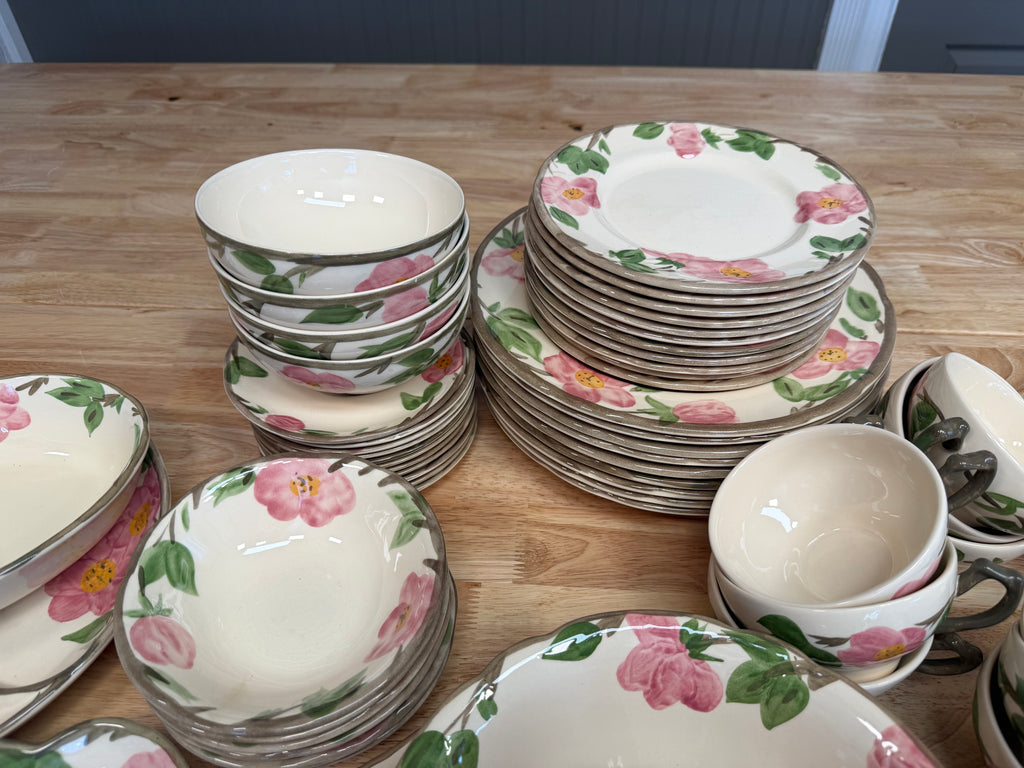 vintage Franciscan Desert Rose earthenware dinnerware