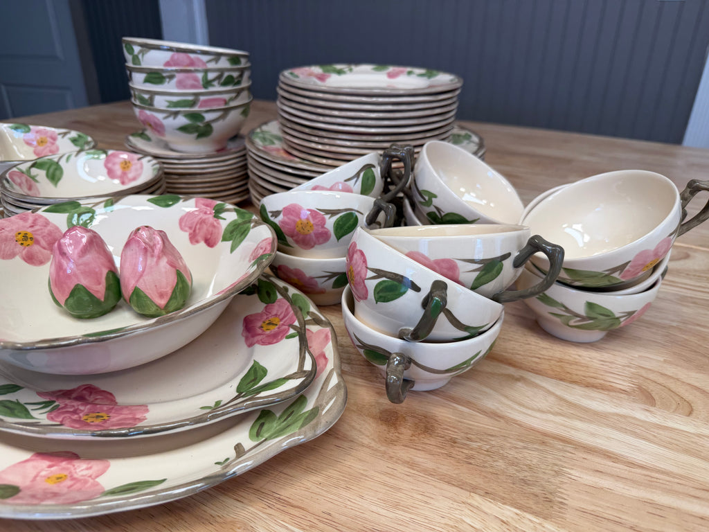 vintage Franciscan Desert Rose earthenware dinnerware