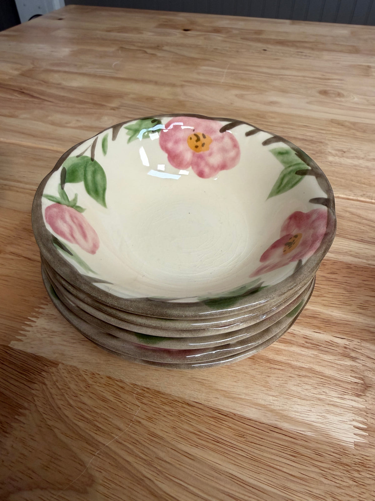 vintage Franciscan Desert Rose earthenware dinnerware