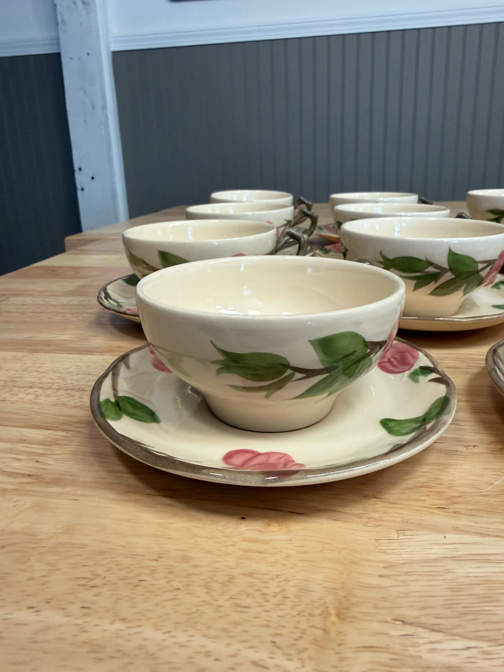 vintage Franciscan Desert Rose earthenware dinnerware