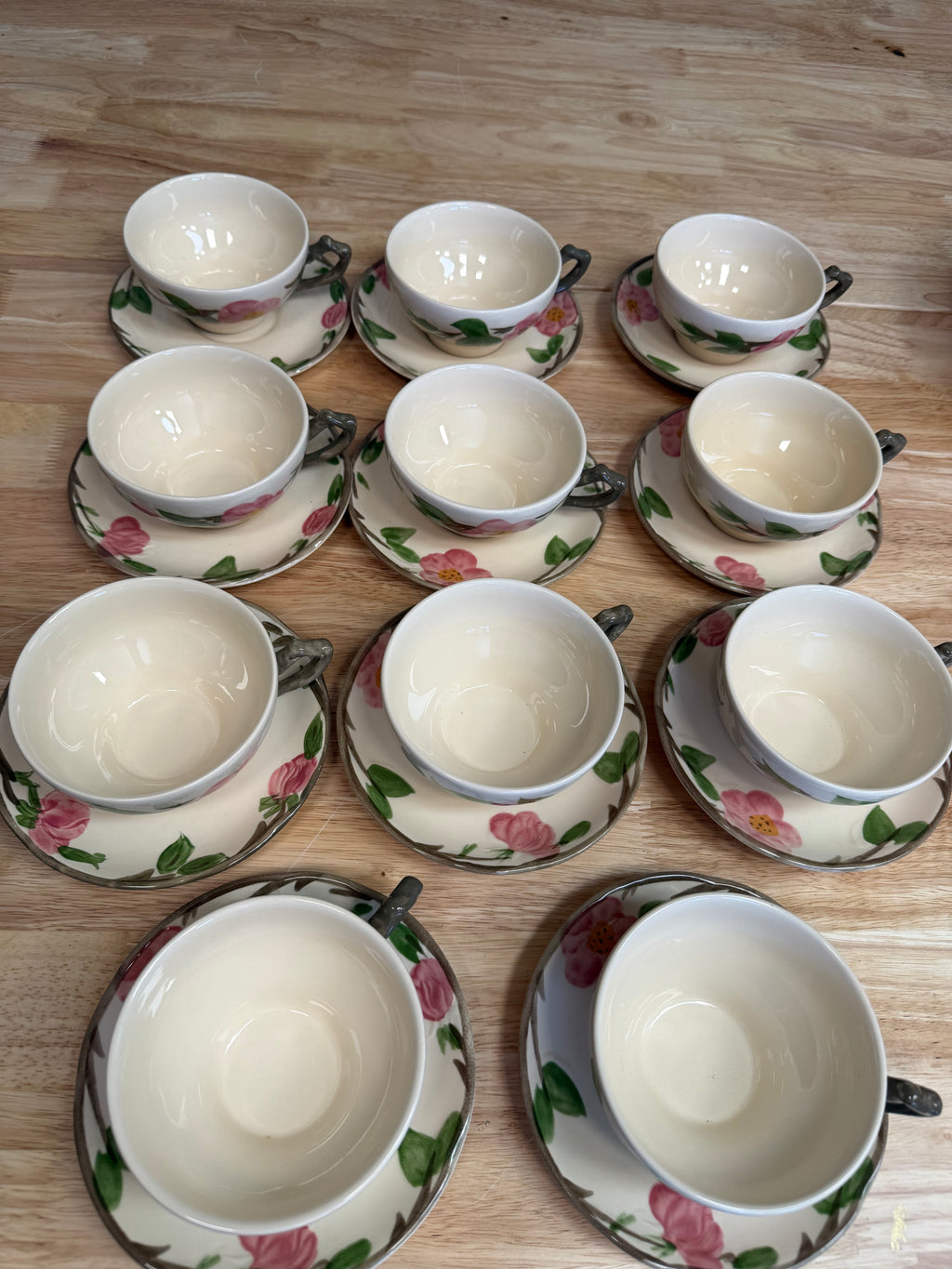 vintage Franciscan Desert Rose earthenware dinnerware