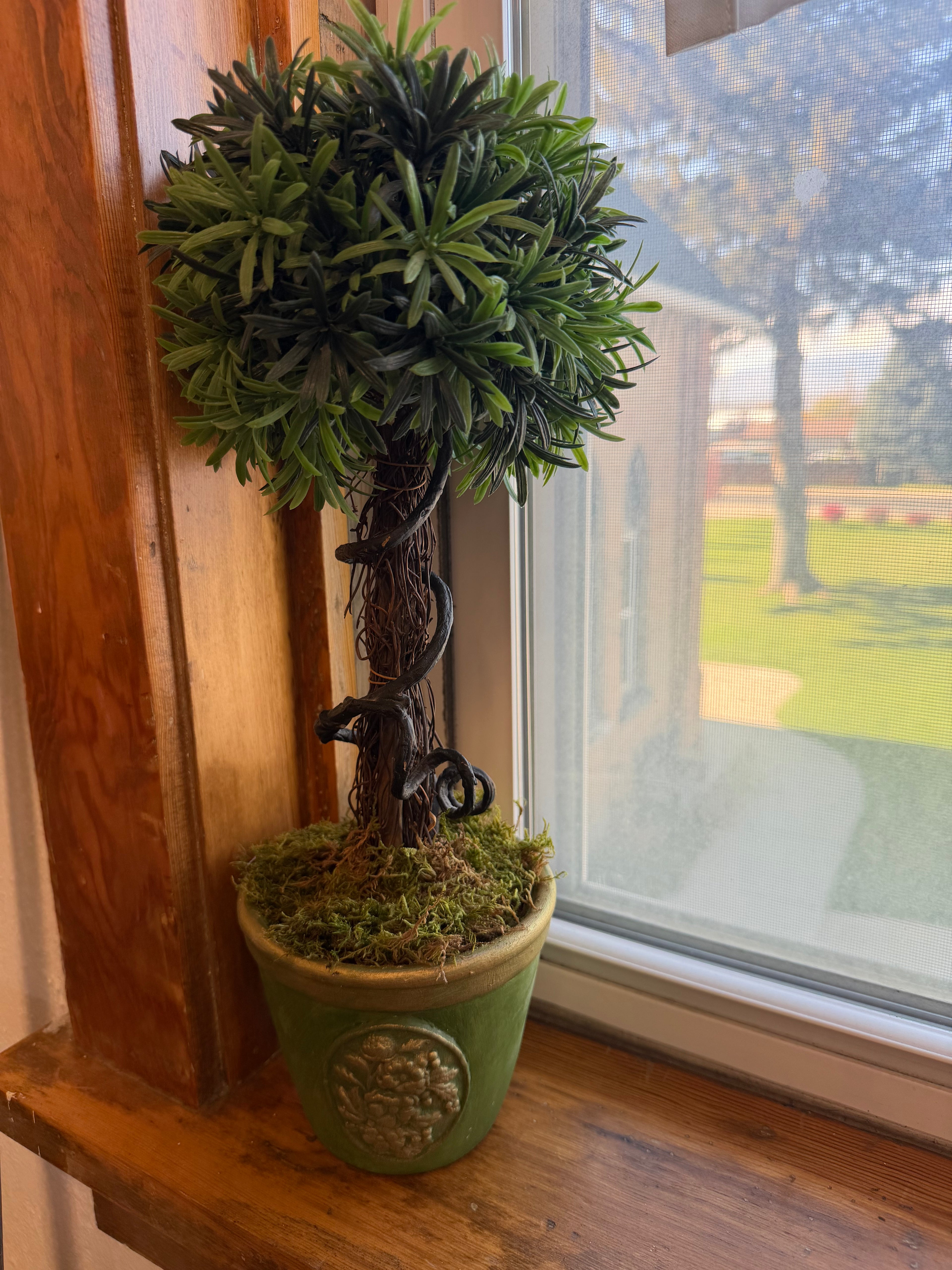 Faux Topiary - hand painted pot with mould
