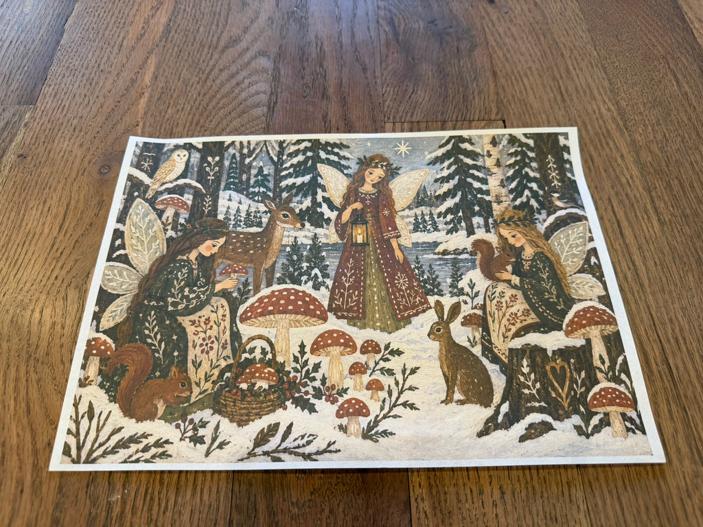 New Winter Woodland Fairies | JRV A4 Rice Paper