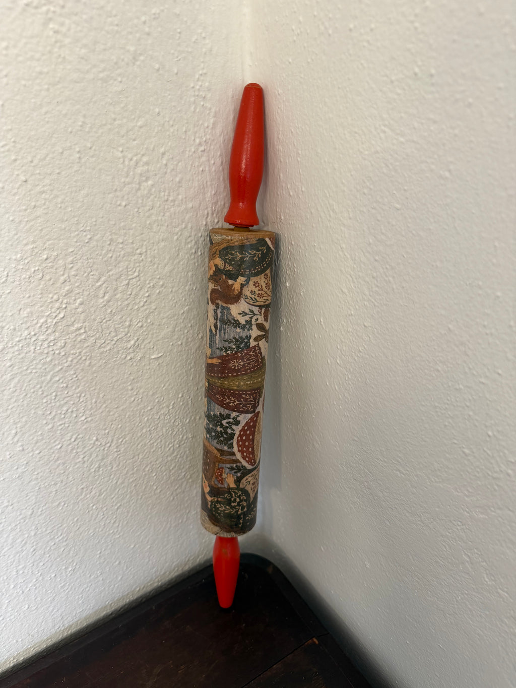 Woodland Christmas rolling pin for decor